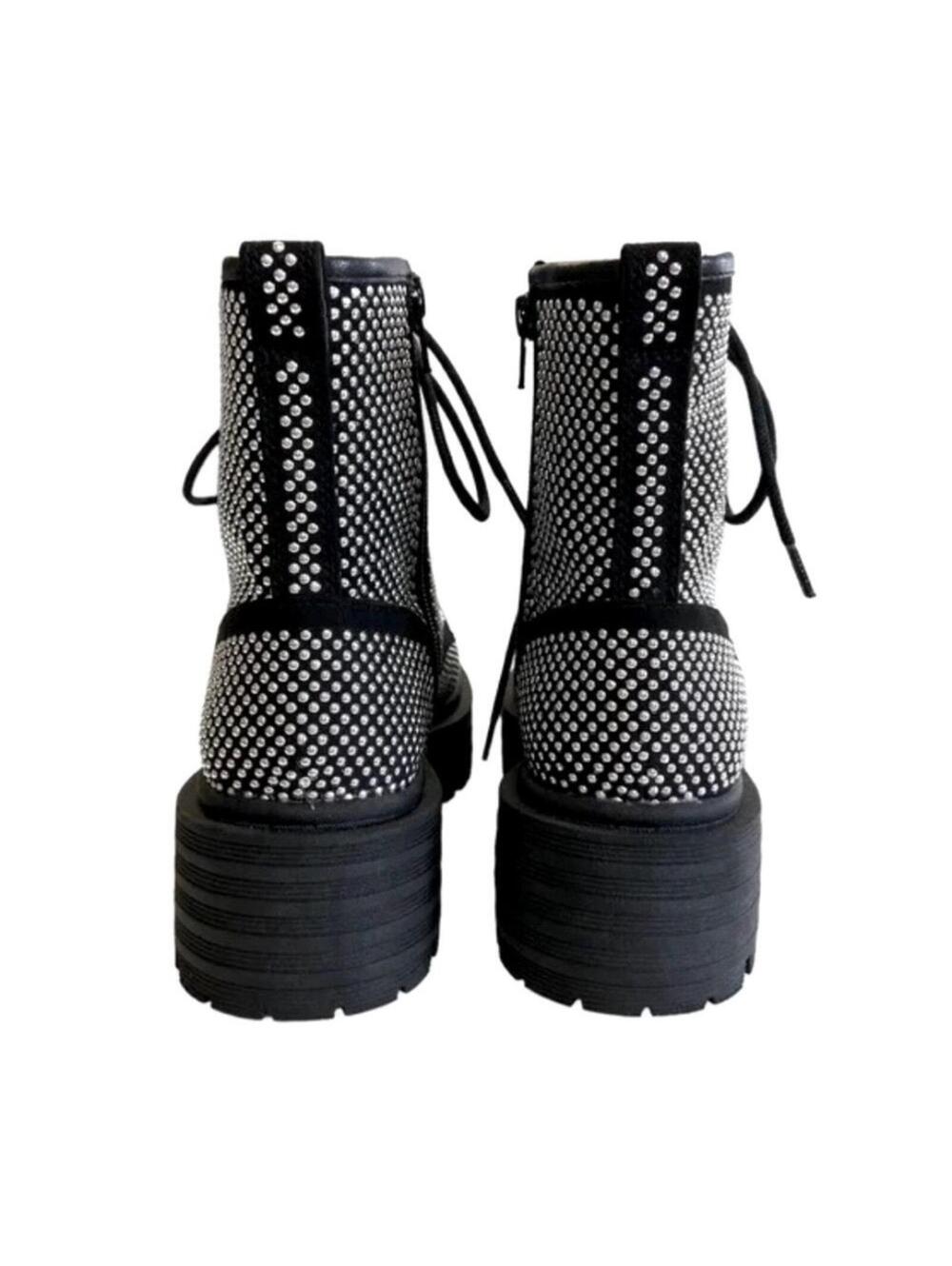 Gianni Bini Non-Stop Studded Combat Boots Chunky Lug Sole Platform Booties - Picture 4 of 7